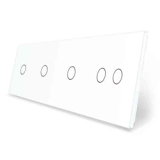 Рамка 4-постова для трьох 1-сенсорних та одного 2-сенсорного вимикачів (1-1-1-2) LIVOLO, загартоване скло, біла, 294×80 мм (VL-P701/01/01/02-8W) Коломия