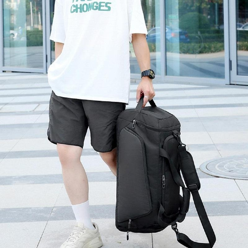 Сумка спортивная дорожная для тренировок или путешествий с плечевым ремнем,для спорта,57x26x30 см,черная Каменец-Подольский - изображение 9