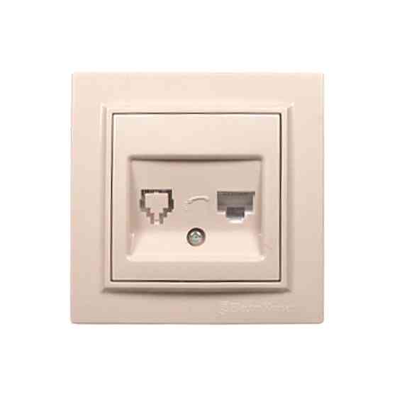 Розетка компьютерная 1x8P8C, Enzo латте Днепр