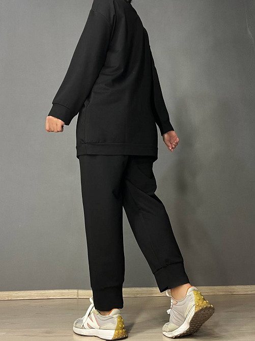 Костюм женский LSK 6011-5539 свитшот с вышивкой Oxford и джогерами черный, черный, L Киев - изображение 3