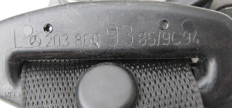 Mercedes-Benz  A2038609385 9C94 Ремінь безпеки задній лівий чорний C203 Sportcoupe C209 Одеса - фото 2