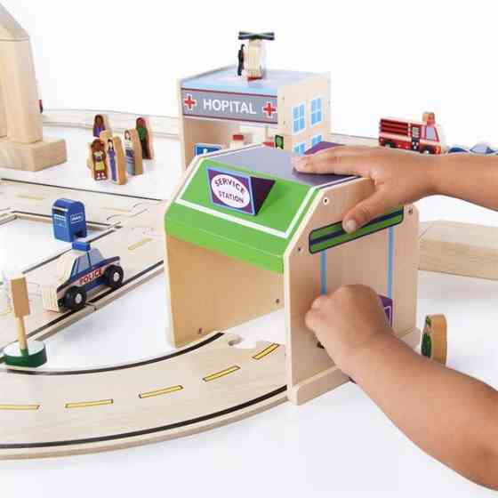 Набір транспорту Guidecraft Block Play до Дороги з дерева, 12 шт. (G6719) Харків