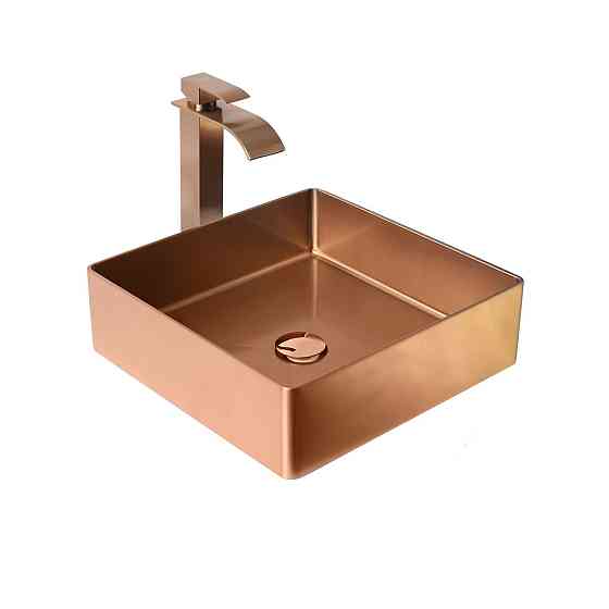 Умивальник Platinum Handmade PVD мідний 400x400 мм Коломыя