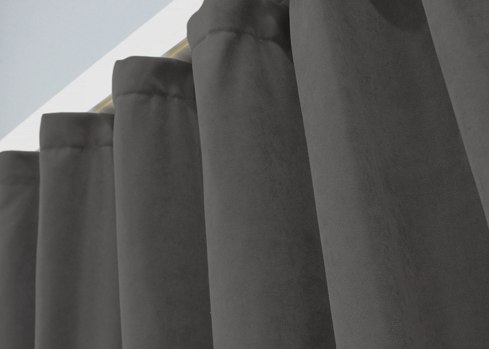 Комплект коротких штор VR-Textil Мікровелюр Petek № 1484ш Сірий 130х170 см 2 шт (35-0218) Київ - фото 8