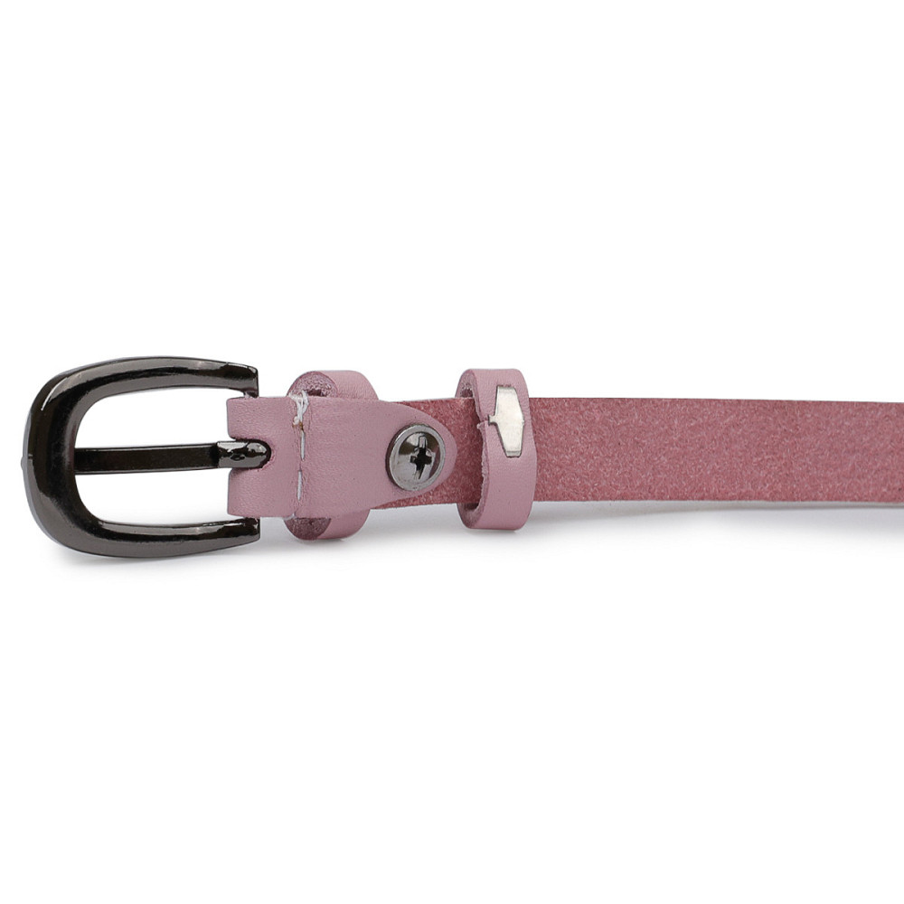 Тонкий ремень из натуральной кожи Vintage 20761 Розовый Киев - изображение 6