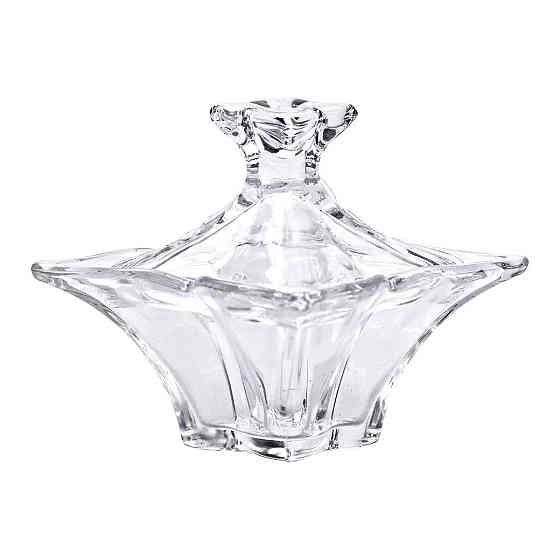 Цукорниця з кришкою 8.5×8.5×8.5 см ваза цукорниця квадратна скляна HP-4-116 Київ