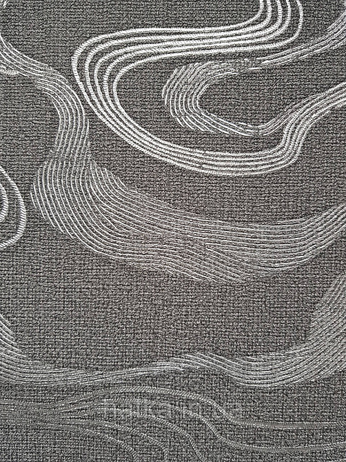 Шпалери вінілові на флізеліні Marburg Kumano 1.06х10 абстракція хвилі структурні сріблясті на чорному 34587 Київ - фото 3