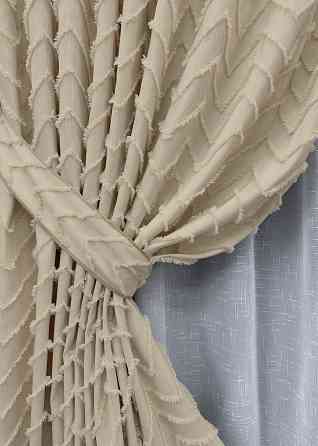 Комплект штор VR-Textil Лен Букле № 1807ш Кремовый 150х295 см 2 шт (33-0783) Киев
