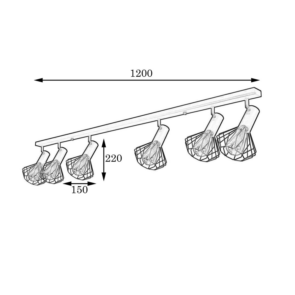 Светильник на планке с поворотними плафонами 6-Е27 Diadem NL 22151-6 WH Киев - изображение 2
