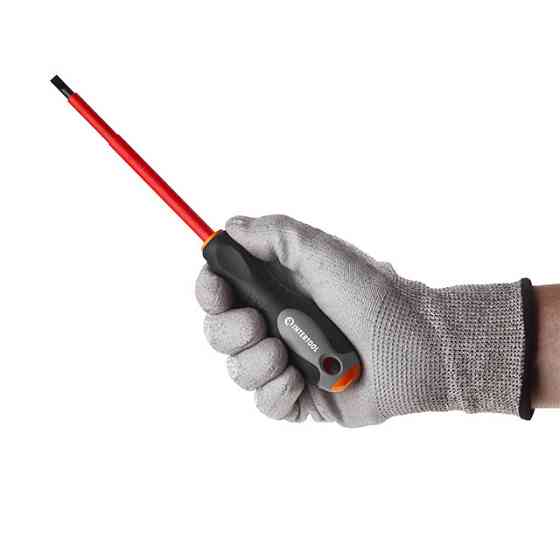 Отвертка шлицевая изолированная, SL1,0×5,50 мм, 1000 В, 125 мм INTERTOOL VT-3206 Киев