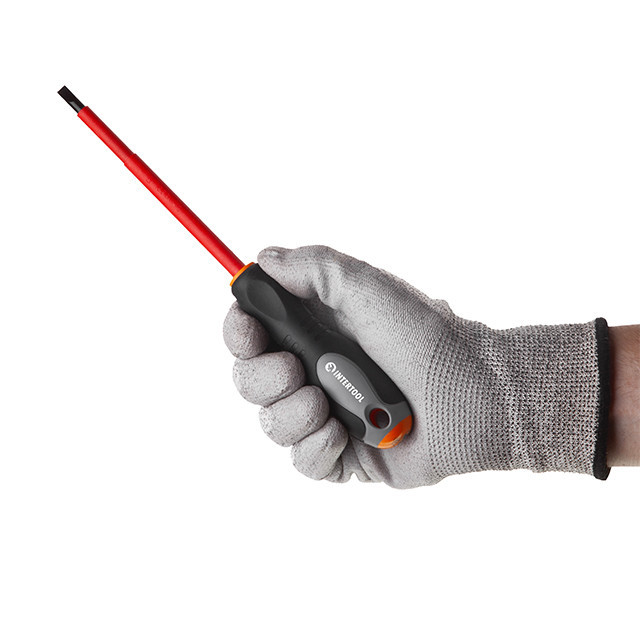 Отвертка шлицевая изолированная, SL1,0×5,50 мм, 1000 В, 125 мм INTERTOOL VT-3206 Киев - изображение 4