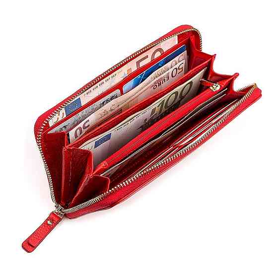 Гаманець жіночий з натуральної шкіри Червоний (Boston) Київ