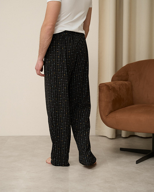 Мужские пижамные штаны - темно-синие в клетку Tom John 2002Ш XL Киев - изображение 3