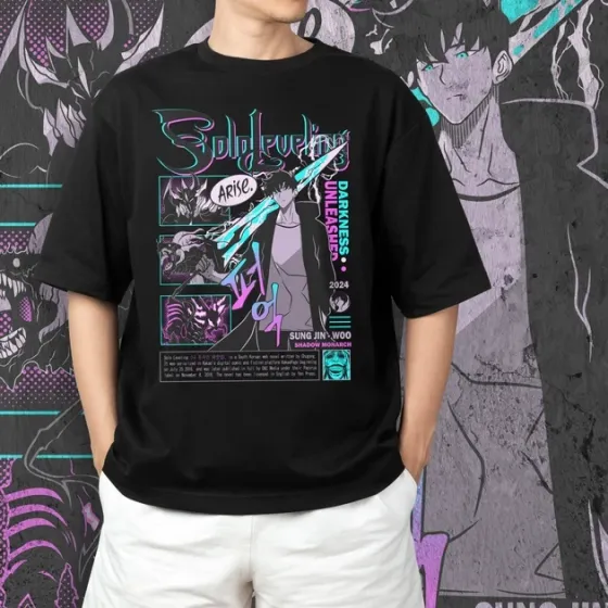 Футболка для підлітка хлопчика з принтом 140olo Leveling 140ung Jin-Woo 3 Розмір 160 Anime10716 Дніпро