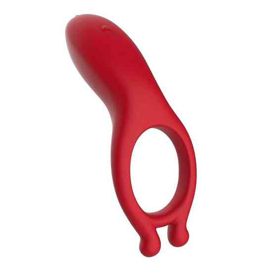 Вібраційне ерекційне кільце Every Night Toys з відростком для стимуляції клітора, червоне Sex Aura Київ