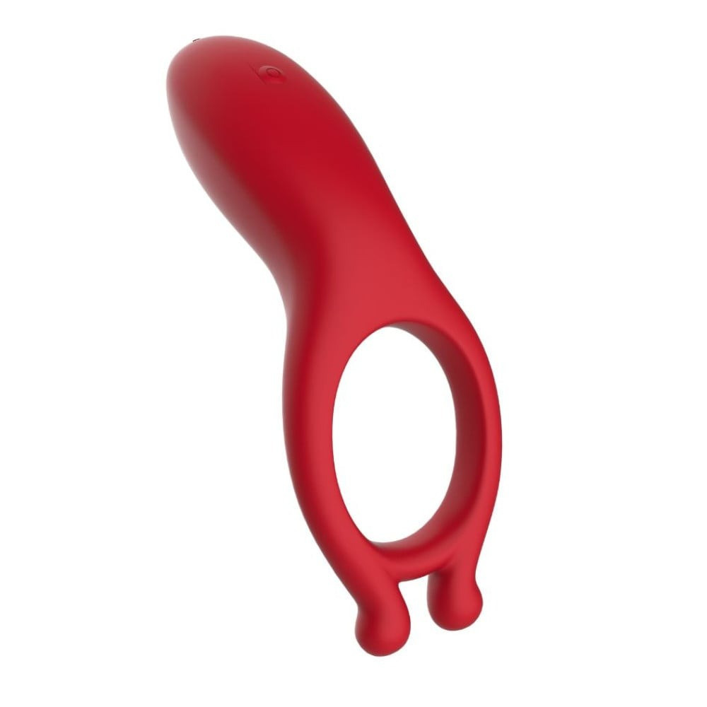 Вібраційне ерекційне кільце Every Night Toys з відростком для стимуляції клітора, червоне Sex Aura Київ - фото 1
