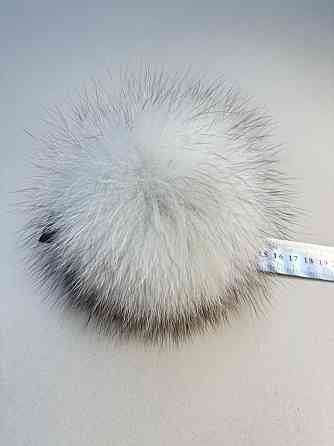 Помпон на шапку песцовий 10-12см Білий Вуаль Харків