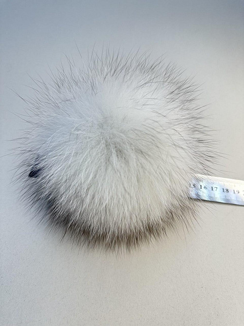 Помпон на шапку песцовий 10-12см Білий Вуаль Харків - фото 1