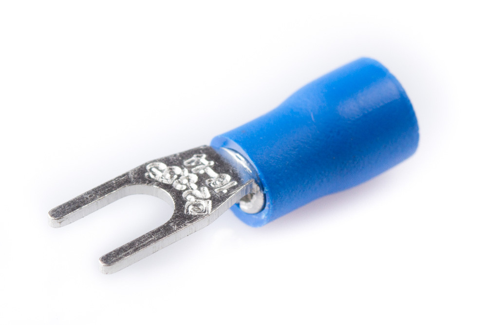 Кабельный наконечник вилочный (тип U) 1,5-2,5кв.мм. О 5,3 мм синий 100шт Полтава - изображение 1