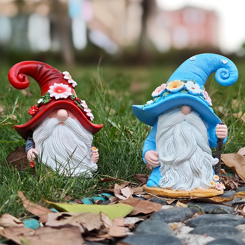 Садова фігурка Гном 12,5 см. Полістоун Блакитний Одеса - фото 6