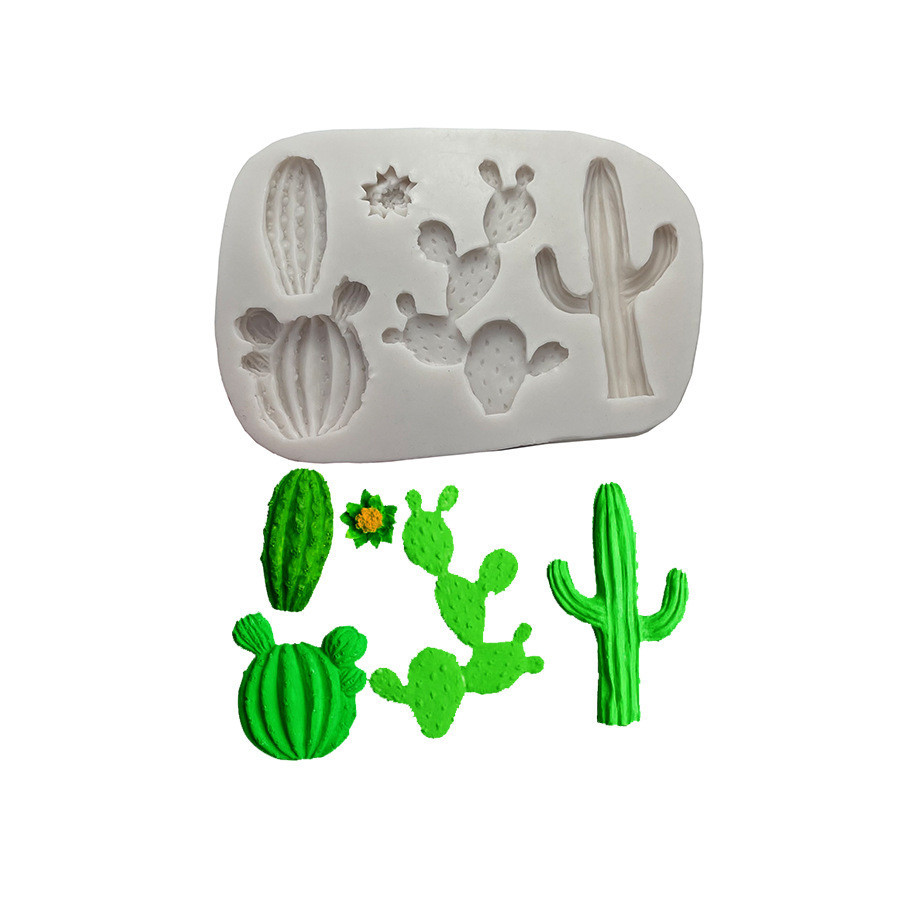 Молд силиконовый Кактусы 80 на 115 мм серый Киев - изображение 3