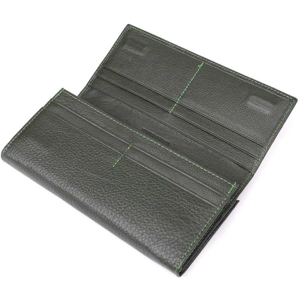 Стильний гаманець для жінок з монетницею із натуральної шкіри ST Leather 23106 Зелений Київ - фото 5