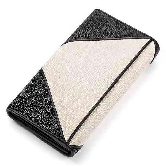 Кошелек женский STINGRAY LEATHER 18103 из натуральной кожи морского ската Черный Киев