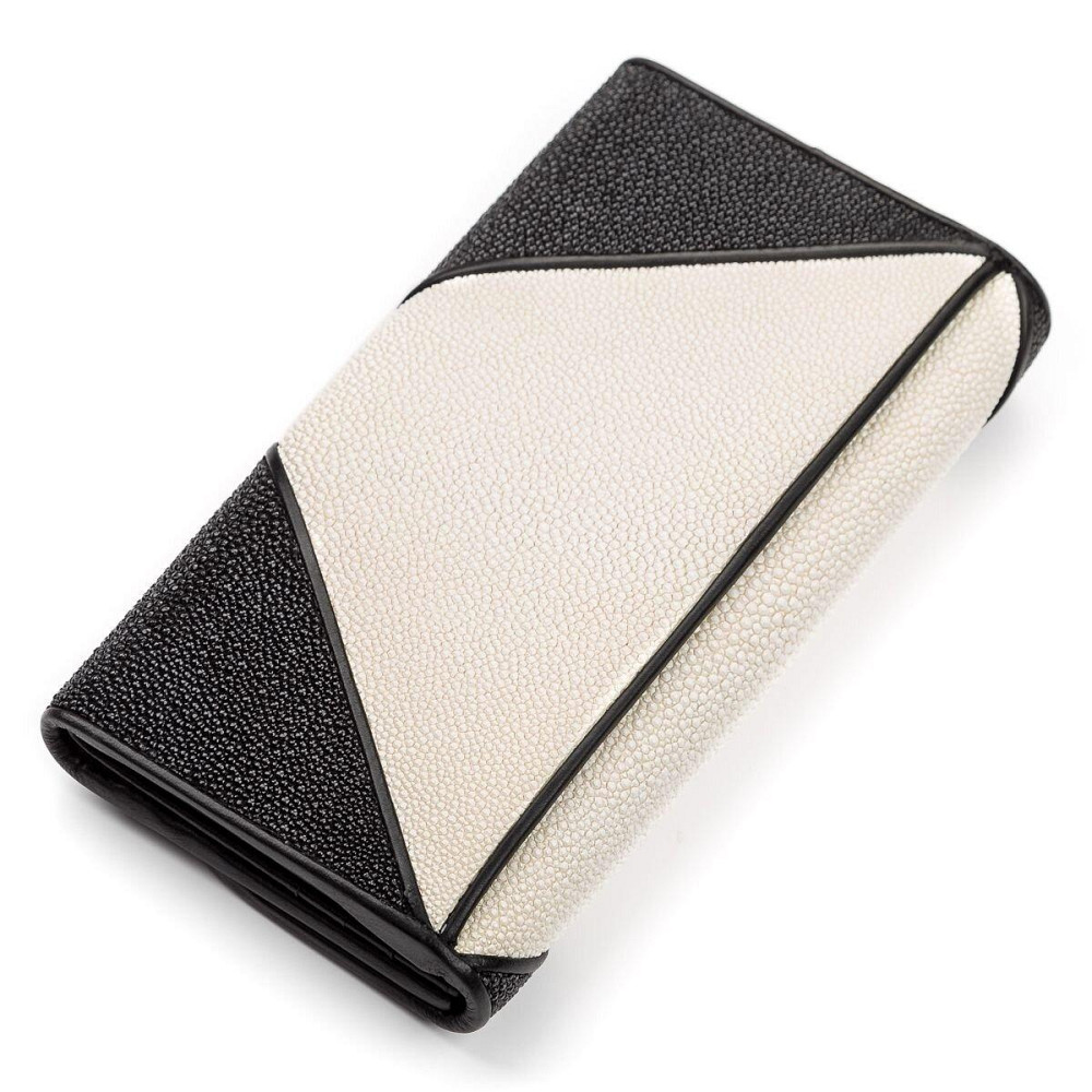 Кошелек женский STINGRAY LEATHER 18103 из натуральной кожи морского ската Черный Киев - изображение 2