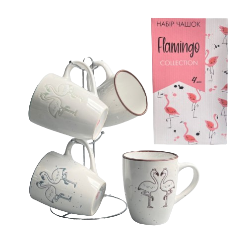 Набір чашок Flamingo 4шт 350мл S&T Житомир