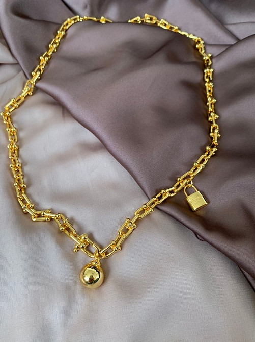 Тиффани подвеска с шариком и замочком. Позолота 18 К / упакована в мешочек Tiffany Одесса - изображение 4