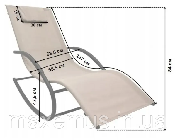 Шезлонг-качалка BG01 Relax садовый лежак для отдыха коричневый Мостиска - изображение 19