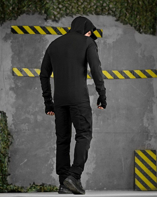 Летний тактический костюм 8в1 TIRAN  черный ДЛ6514 Одесса - изображение 4