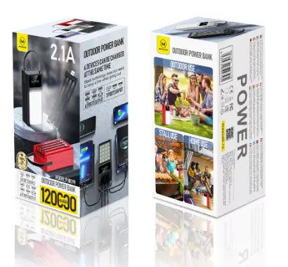 Універсальна мобільна батарея Maxcell PJ0099 120000mAh 2.1A Чорний Київ