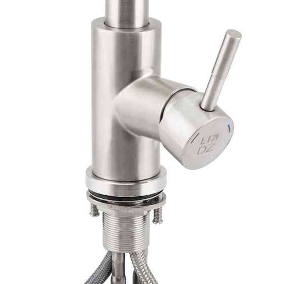 Змішувач для кухні Lidz (NKS) 12 32 015FL-13 з висувним виливом, сатин Київ