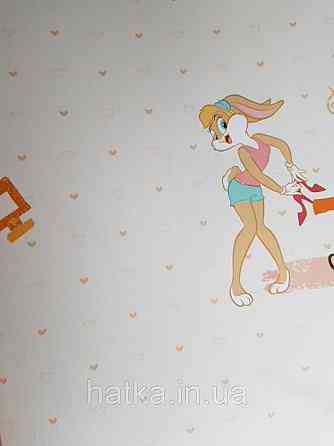 Обои виниловые на флизелине AdaWall Ada Kids метровые детские герои мультфильма Луни тюнз крольчиха Лола Банни Киев