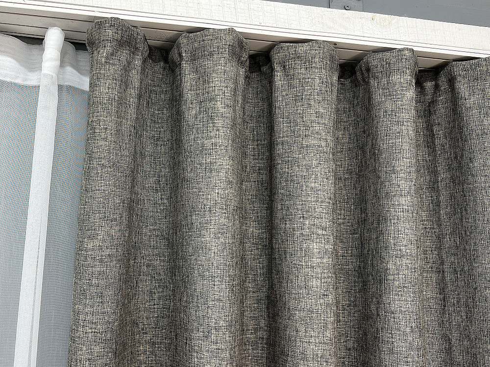Комплект штор VR-Textil Льон ALORA-TON 100х270 2шт і Тюль 400х270 1871ш-1701т Сірий з білим 71-202/2 Київ - фото 8