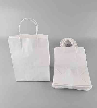 Пакет паперовий з ручками 28*19*11,5 см білий 25 шт Харків