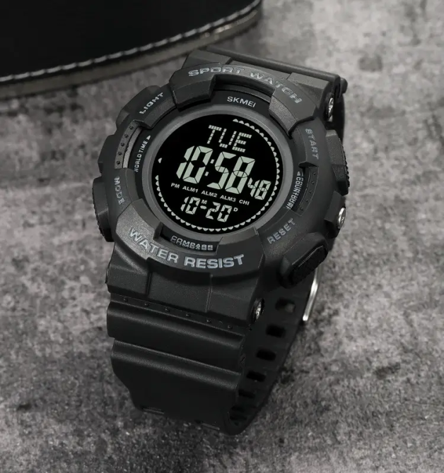 Часы мужские спортивные Skmei 2077 с компасом (Черные) Винница - изображение 7