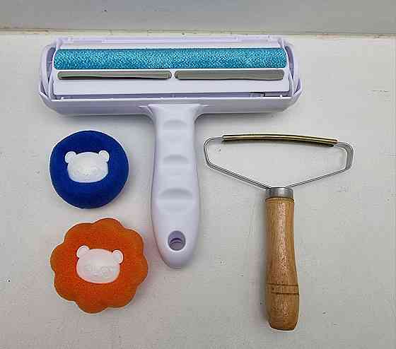 Набір для видалення шерсті тварин: щітка, скребок, кульки 2шт Луцк