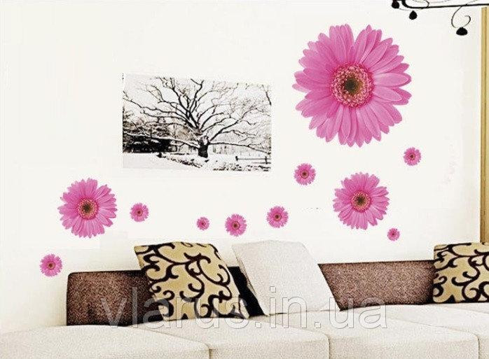 Наклейка декоративная на стены Розовые герберы Киев - изображение 1