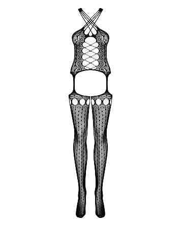 Бодистокинг Obsessive Bodystocking G313 S/M/L, шнуровка, геометрический декор Sex Aura Киев