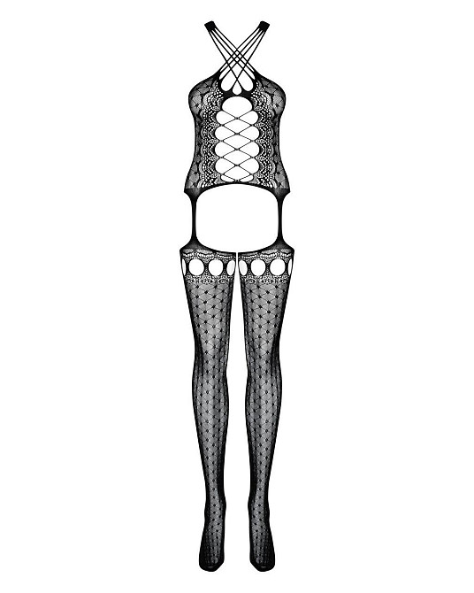 Бодистокинг Obsessive Bodystocking G313 S/M/L, шнуровка, геометрический декор Sex Aura Киев - изображение 5