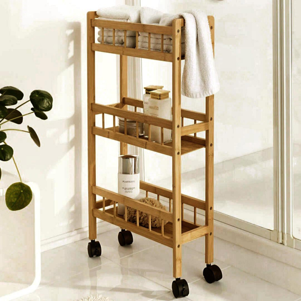 Етажерка для ванної на коліщатах "Ламонт" сієна Миколаїв - фото 1