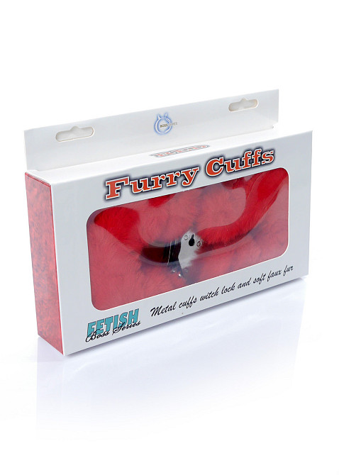 Наручники - Fetish Boss Series Furry Cuffs Red Sex Aura Киев - изображение 4