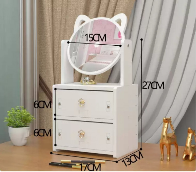 Настольный комод для косметики и украшений с зеркалом 18х14х27 см Винница - изображение 2