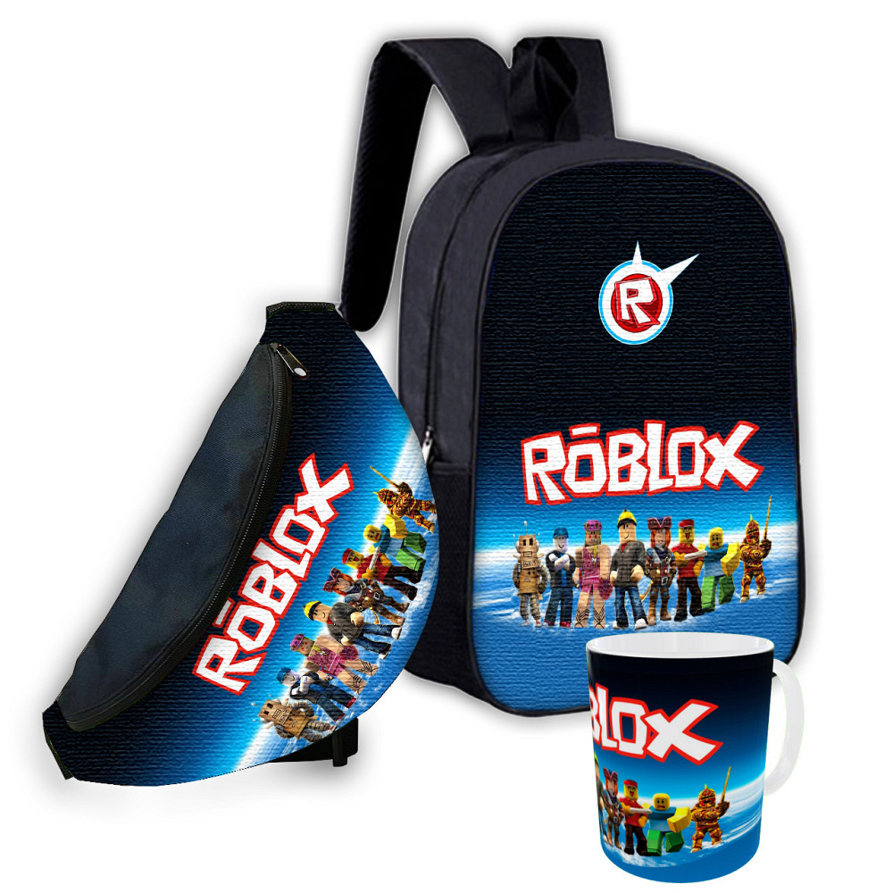 Набір дитячий Роблокс «Roblox» рюкзак 36х27см сумка-бананка, кружка з принтом для хлопчика (01581) Київ - фото 1