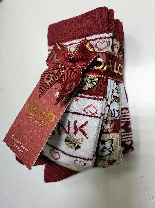 Новорічні жіночі шкарпетки COALA в наборі з 3 шт. Розмір 36-41 Київ - фото 6