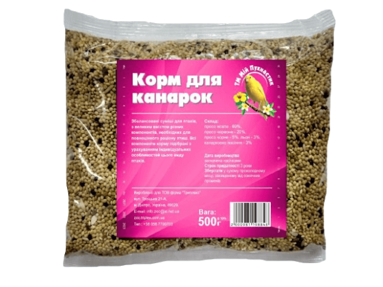 Повнораціонний корм Мій Пухнастик для канарок, 500 г Київ