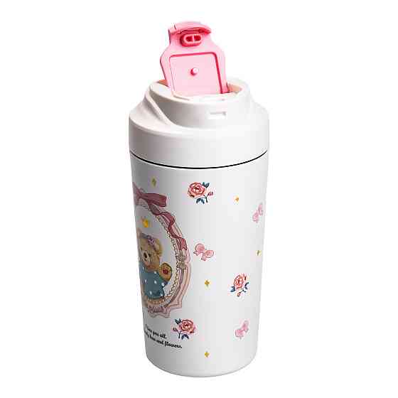 Yiwu Термочашка Bears з порцелянаовою колбою 480 мл біла HP-14-15P Киев