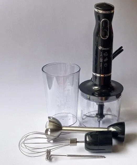 Занурювальний блендер ручний DOMOTEC R.314B 5в1 з 3 насадками і чашею, потужність 800Вт Одеса - фото 3
